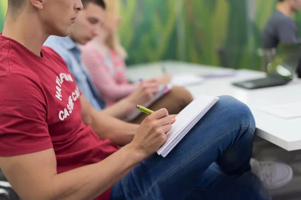 Male Student Taking Notes Classroom — Stock Photo, Image