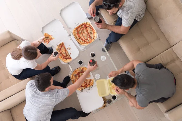 Пицца Время Группа Людей — стоковое фото