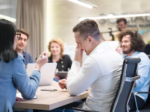 Startup Business Team Setkání Moderní Kancelářské Budově — Stock fotografie