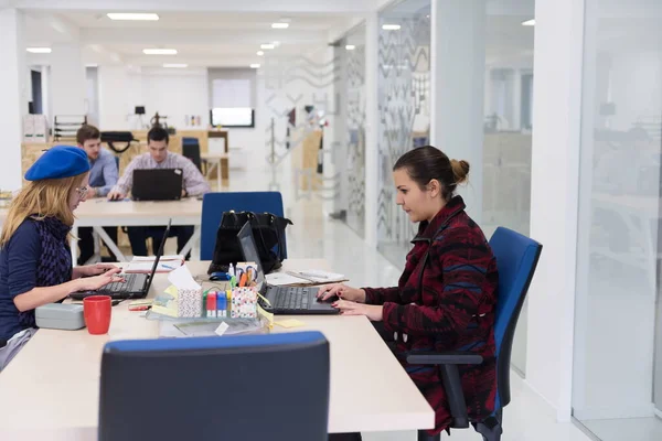 stock image startup business, woman  working on laptop