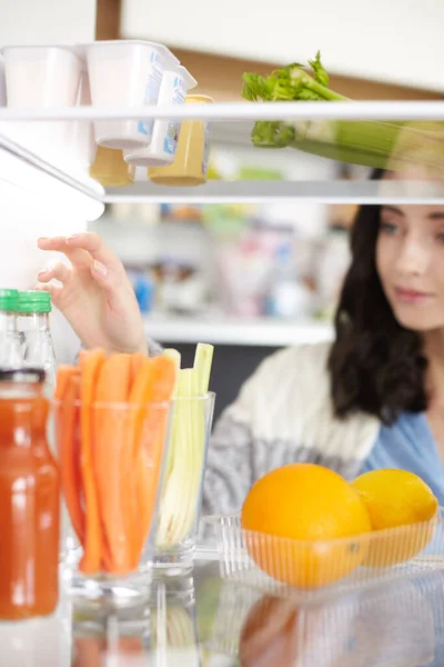 Open Refrigerator Fresh Fruits Vegetable Open Refrigerator — Stock Photo, Image