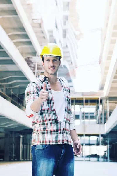 Hard Worker Construction Site — Stock Photo, Image