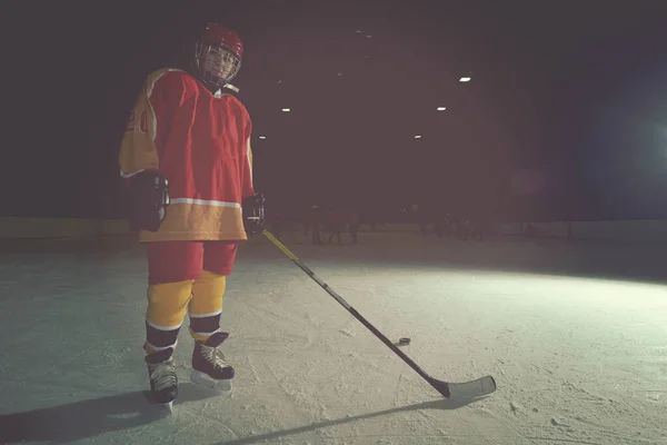 Teen Flicka Ishockey Spelare Porträtt — Stockfoto