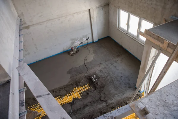 Kum Çimento Kaplı Zemini Parlatmak Parlatmak Için Profesyonel Makine — Stok fotoğraf