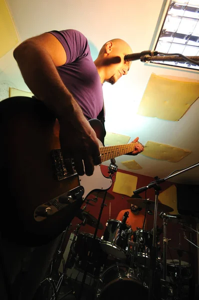 Music Band Have Training Garage — Stock Photo, Image