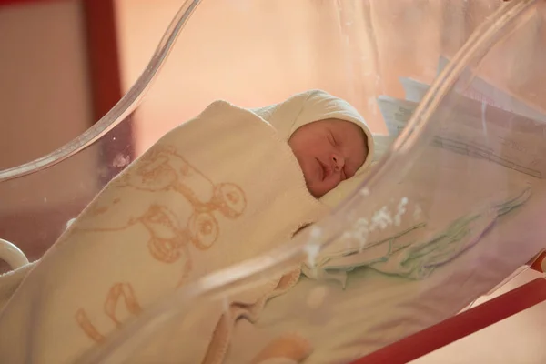 Neugeborenes Schläft Krankenhausbett — Stockfoto