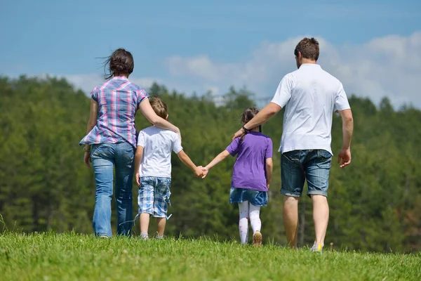 Happy Young Family Have Fun Outdoors — Stock Photo, Image