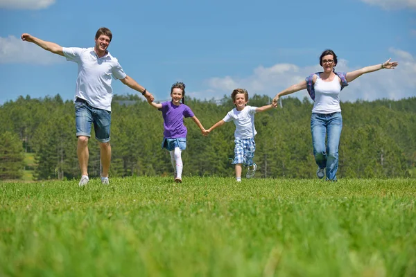Happy Young Family Have Fun Outdoors — Stock Photo, Image