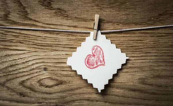 Tarjeta Mensaje Corazón Rojo Imagen Del Día San Valentín —  Fotos de Stock
