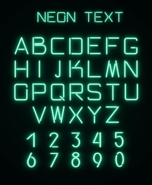 Alfabet Cyfry Tworzone Neon Light — Zdjęcie stockowe