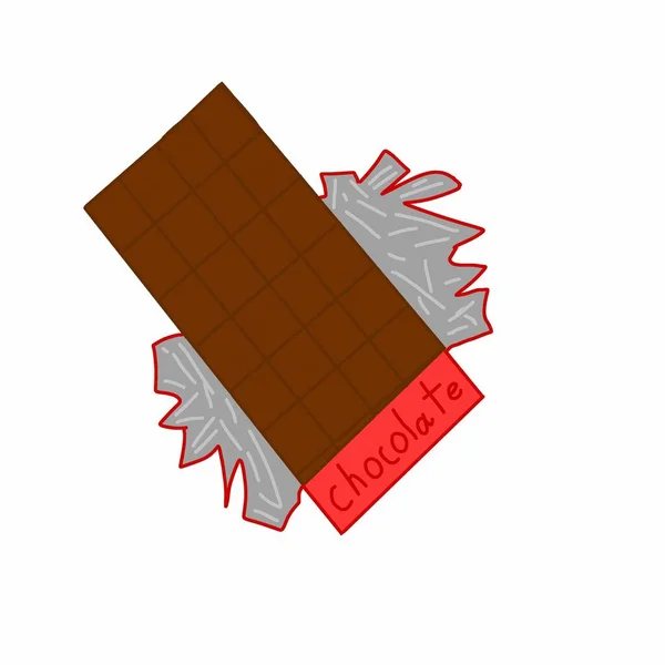 Barra Chocolate Engraçado Gostoso Meio Aberto — Fotografia de Stock