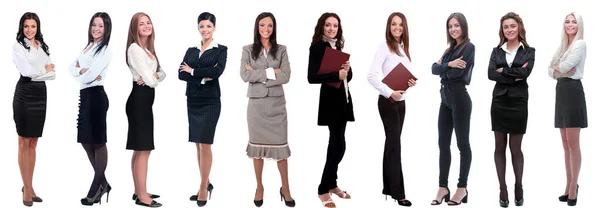 Panoramic Collage Group Successful Young Business Women — Stock Photo, Image