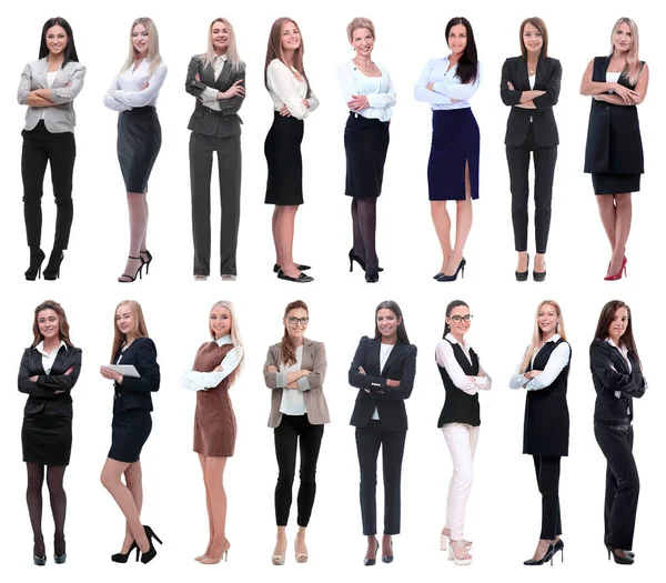 Full Tillväxt Collage Grupp Framgångsrika Unga Affärskvinnor — Stockfoto