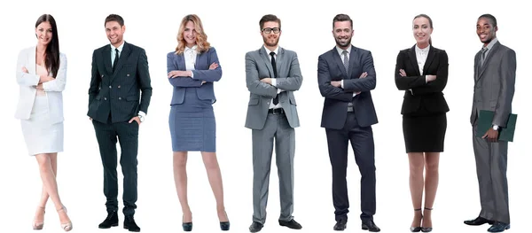 Group Successful Business People Standing Row — Stock Photo, Image