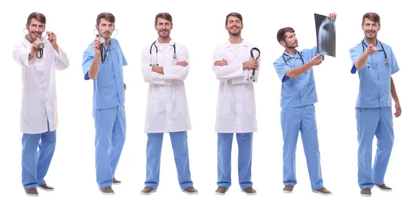 Group Medical Doctors Standing Row — Stock Photo, Image