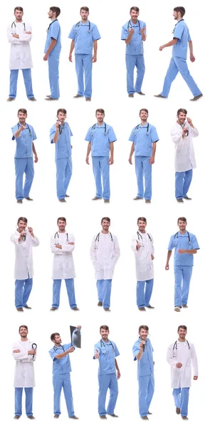 줄지어 의사들의 콜라주 — 스톡 사진