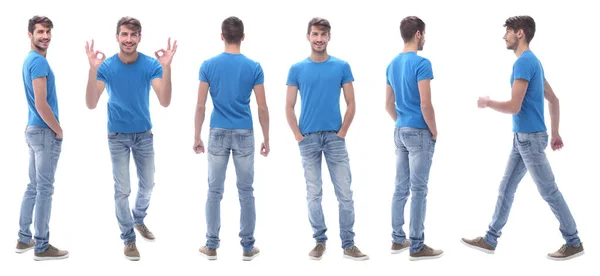 Zijaanzicht Moderne Jongeman Jeans — Stockfoto