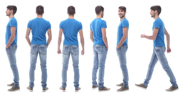 Side View Modern Young Man Jeans — Stock Photo, Image