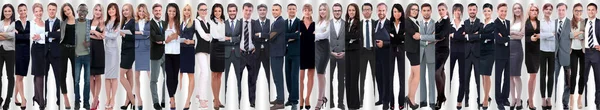 Colagem Panorâmica Uma Equipe Negócios Grande Bem Sucedida — Fotografia de Stock