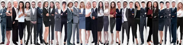 Panoramic Collage Groups Successful Employees — Stock Photo, Image