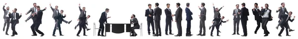 Pełnym Wzroście Dwóch Biznesmenów Rozmawiających Czymś — Zdjęcie stockowe