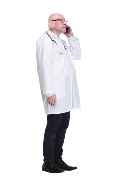 Man Doctor Talking Mobile Phone — Stock Photo, Image