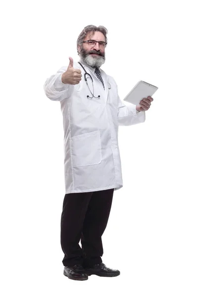 Lekarz Terapeuta Wskazujący Formę Schowku — Zdjęcie stockowe