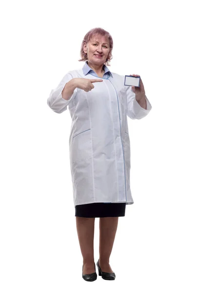 Qualified Doctor Visiting Card Showing Thumbs — Stock Photo, Image