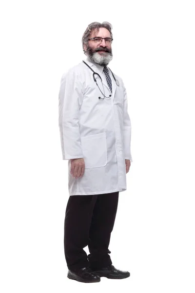 Starszy Lekarz Prowadzący Stetoskopem Izolowany — Zdjęcie stockowe