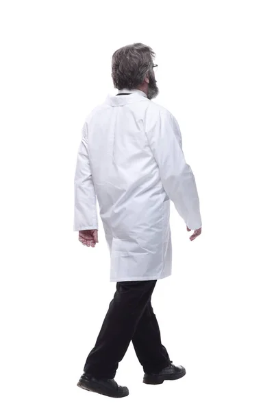 Kendine Güveni Tam Bir Erkek Doktor Çağrıya Koşuyor Bir Beyaz — Stok fotoğraf
