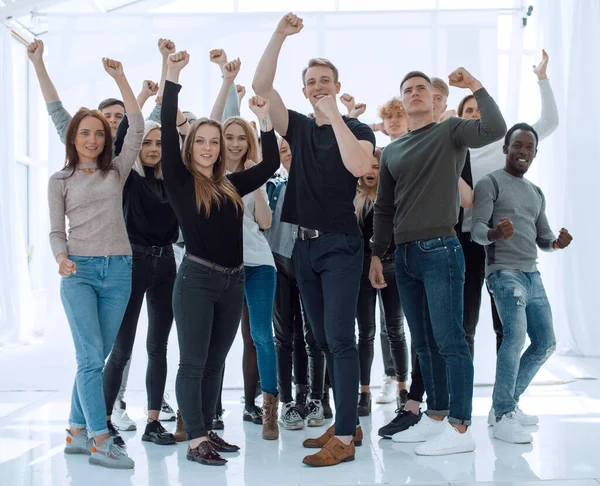 Diverse Group Happy Young People Standing Together — Stock Photo, Image