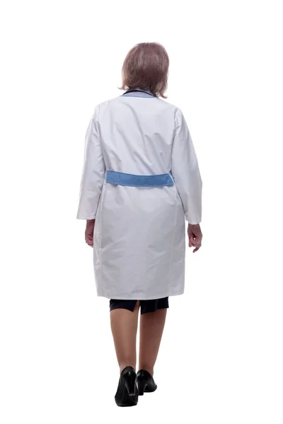 Dikiz Aynası Bir Kadın Doktor Öne Doğru Yürüyor — Stok fotoğraf