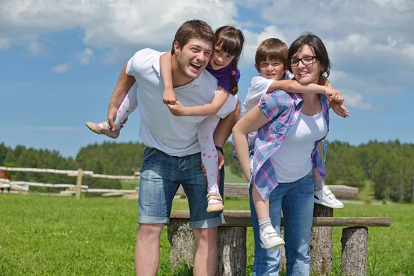 Happy Young Family Have Fun Outdoors Royalty Free Stock Images