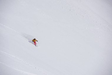 derin toz karda Kayak freeride kayakçı