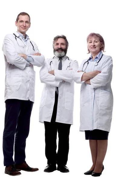 Група Різноманітних Медичних Працівників Ізольовані Білому — стокове фото