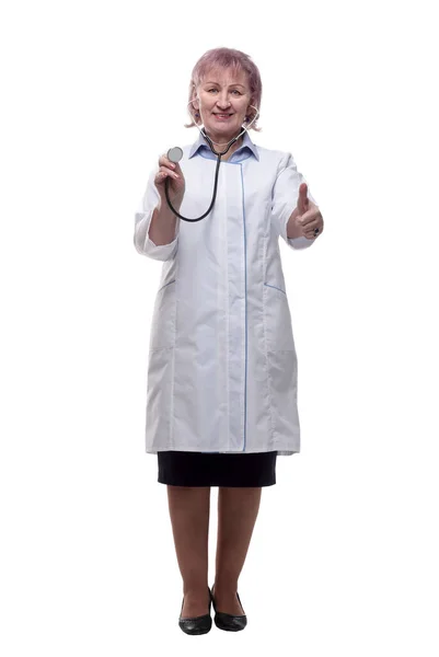 Paramédico Fêmea Experiente Está Pronto Para Trabalhar — Fotografia de Stock