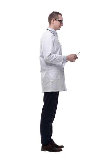 Arzt Therapeut Mit Einem Digitalen Tablet Isoliert Auf Einem Weißen — Stockfoto