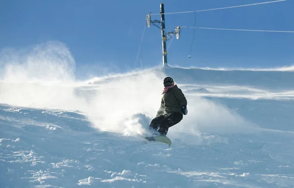 Serbest Stil Snowboardçu Zıpla Sür — Stok fotoğraf