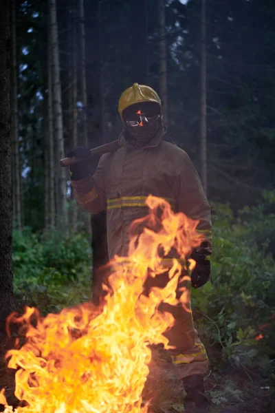 Portrait Pompier Travail — Photo