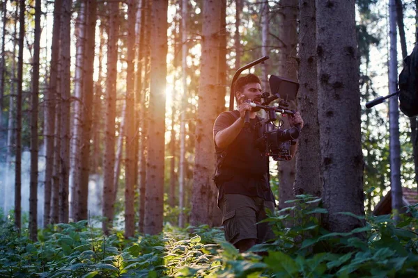 Videographer Taking Action Shoot Soldiers Action — Stock Photo, Image