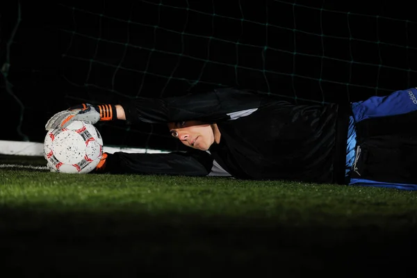 Soccer Player Goal Keeper Field — Stock Photo, Image