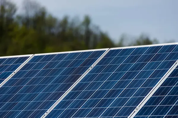 Solární Panely Elektrárně — Stock fotografie