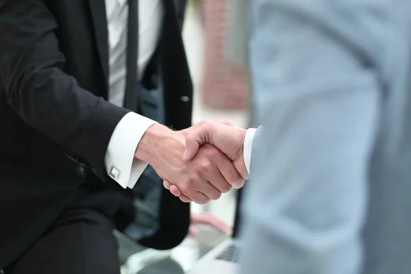 Handshake Close Shot Negotiations Concept — Stock Photo, Image