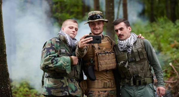Soldiers Terrorist Taking Selfie — Stock Photo, Image