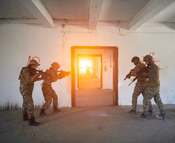 Military Troops Action Urban Environment — Stock Photo, Image