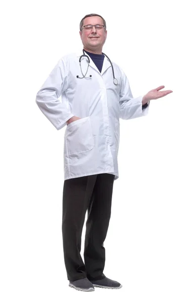 Full Growth Friendly Male Doctor Looking You — Stock Photo, Image