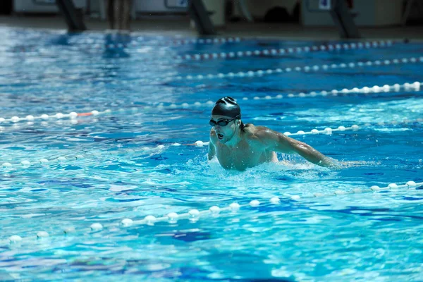 Male Athlete Swimming Swim Pool — Stock Photo, Image