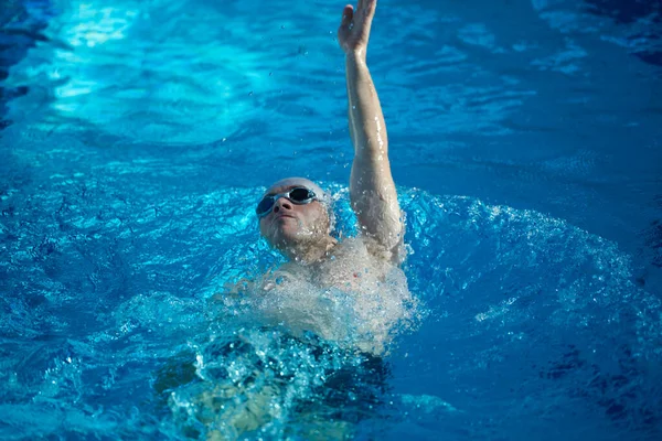 Zwemmer Oefening Overdekt Zwembad — Stockfoto
