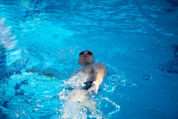 Plavecké Cvičení Krytém Bazénu — Stock fotografie
