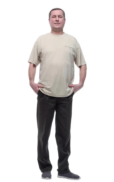 Volle Groei Casual Volwassen Man Comfortabele Kleding — Stockfoto